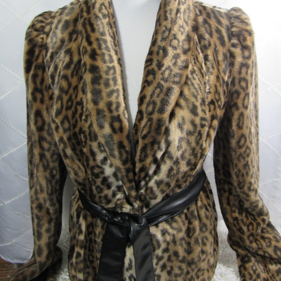 INC International Concepts Jackets & Blazers - INC Leopard Print Fur Jack -Missing Belt